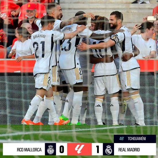 【西甲】楚阿梅尼远射一剑封喉，皇马客场1比0马洛卡